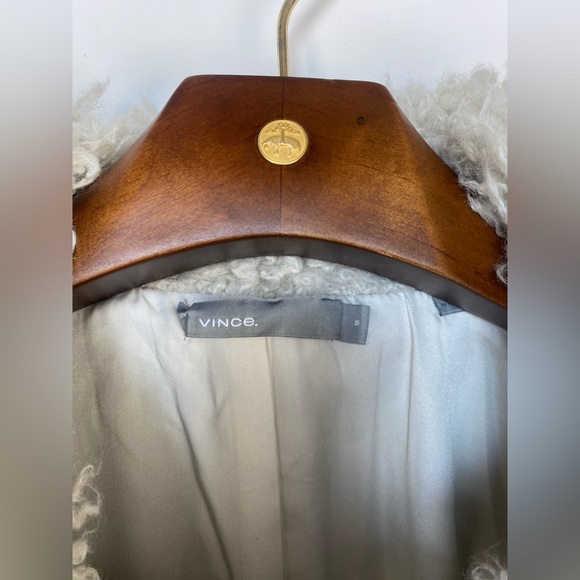 Vince Shaggy Long Coat Faux Shearling Sherpa Medium - Picture 5 of 15